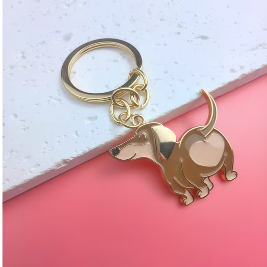 Dachshund Enamel Keyring