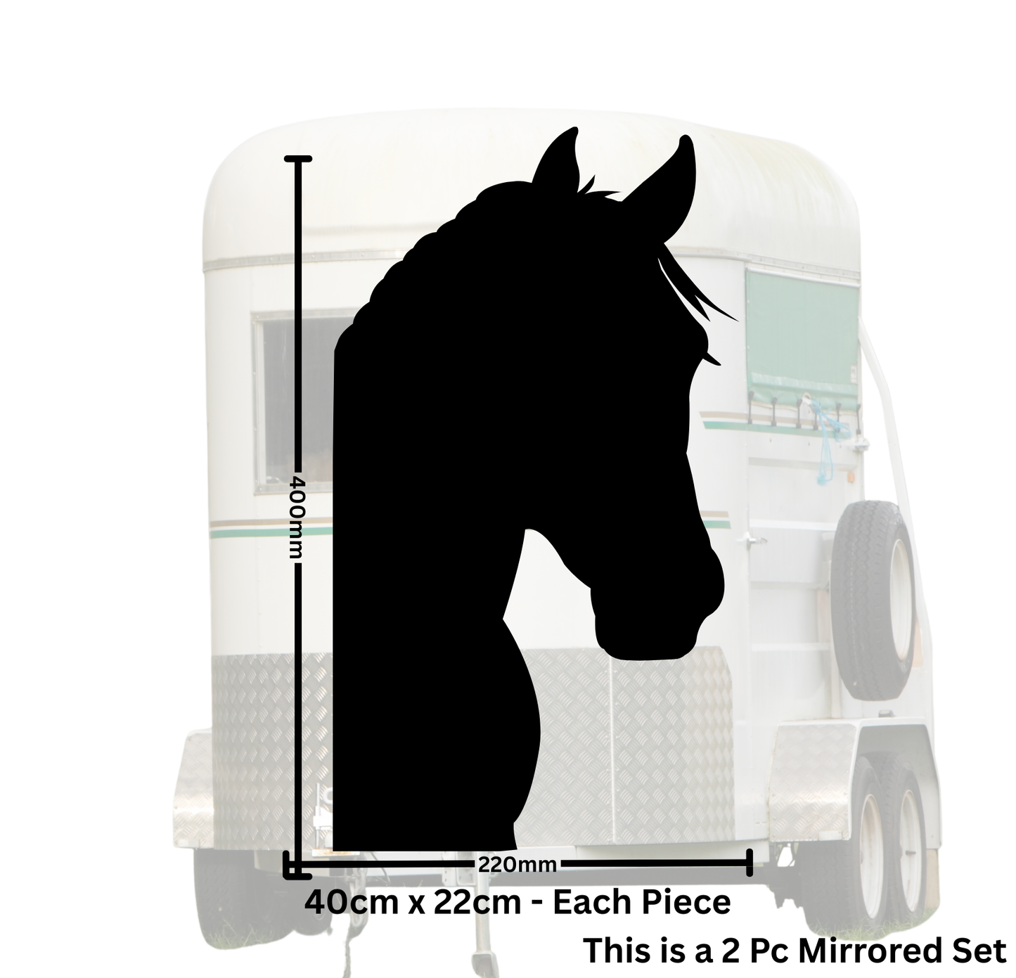 Peeking Horse Head - 2 Piece Mirrored Set