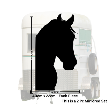 Peeking Horse Head - 2 Piece Mirrored Set