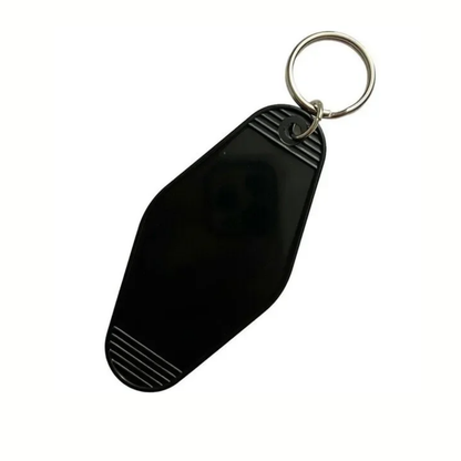 Boss Babe Motel Tag Keyring - Black