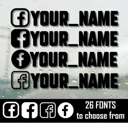 Custom Facebook Name Decal - 250mm