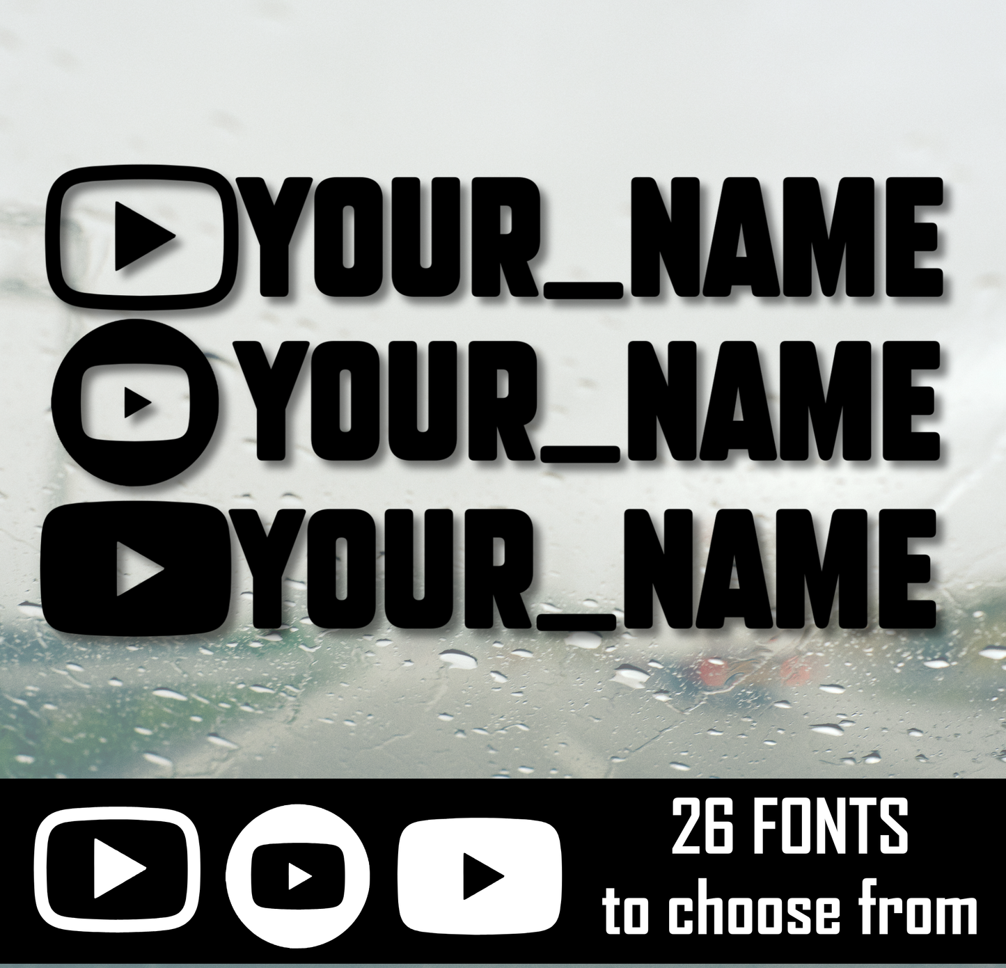 Custom YouTube Channel Decal - 280mm