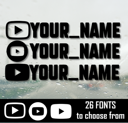 Custom YouTube Channel Decal - 280mm