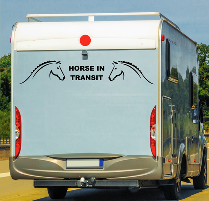 Horse In Transit - Horse Trailer Decal
