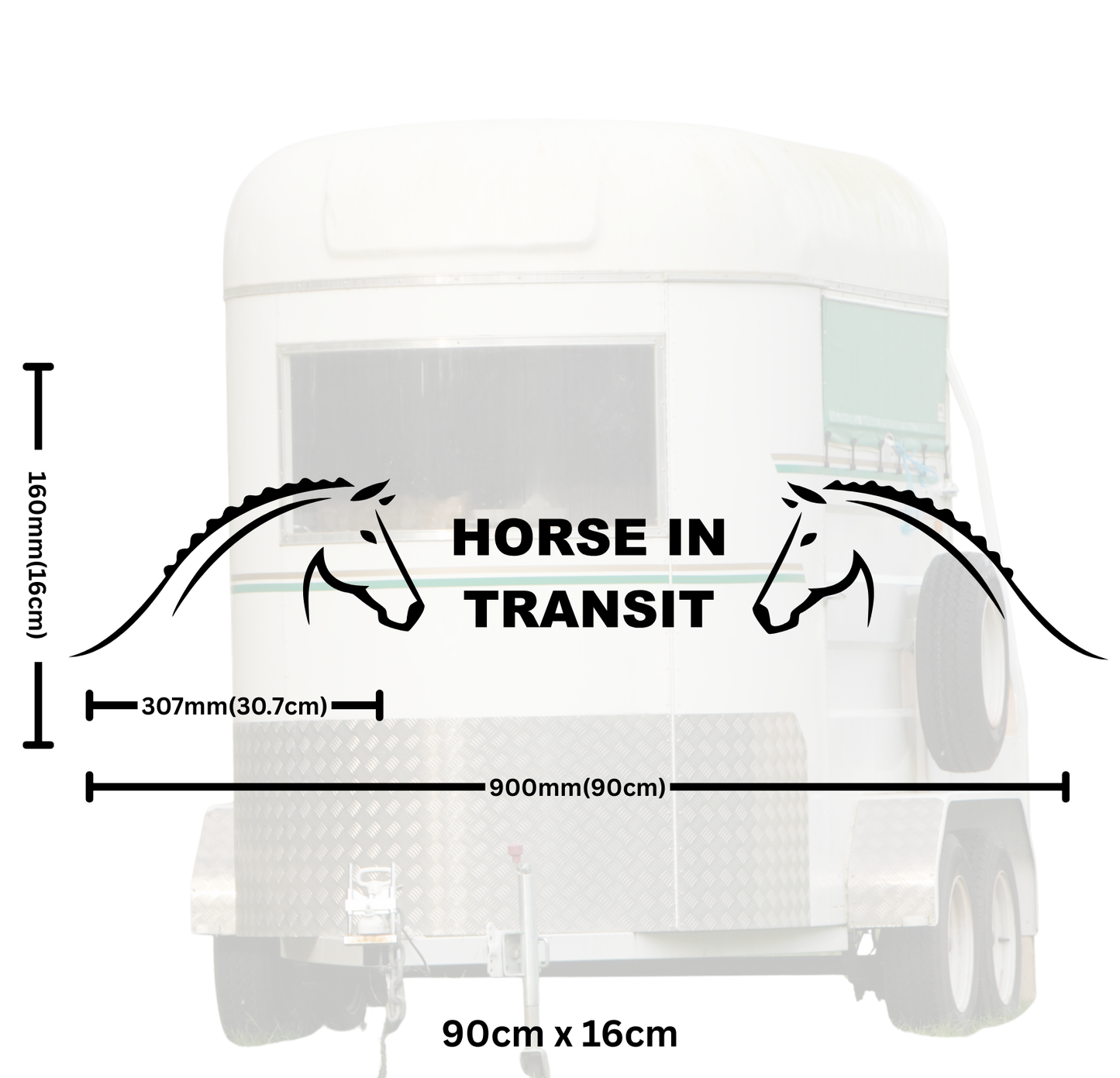 Horse In Transit - Horse Trailer Decal