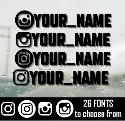 Custom Instagram Name Decal - 250mm