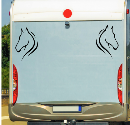 Line Art Horse Head - 2 Piece Mirrored Set