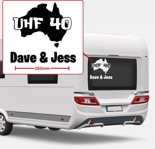 Custom UHF 40 Decal - Australia Shape