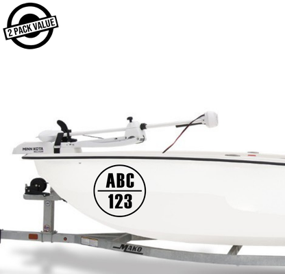 Round Boat Registration Number - Twin Set