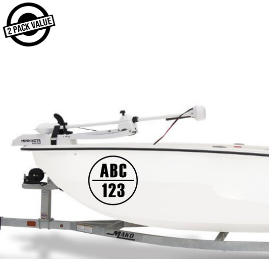 Round Boat Registration Number - Twin Set