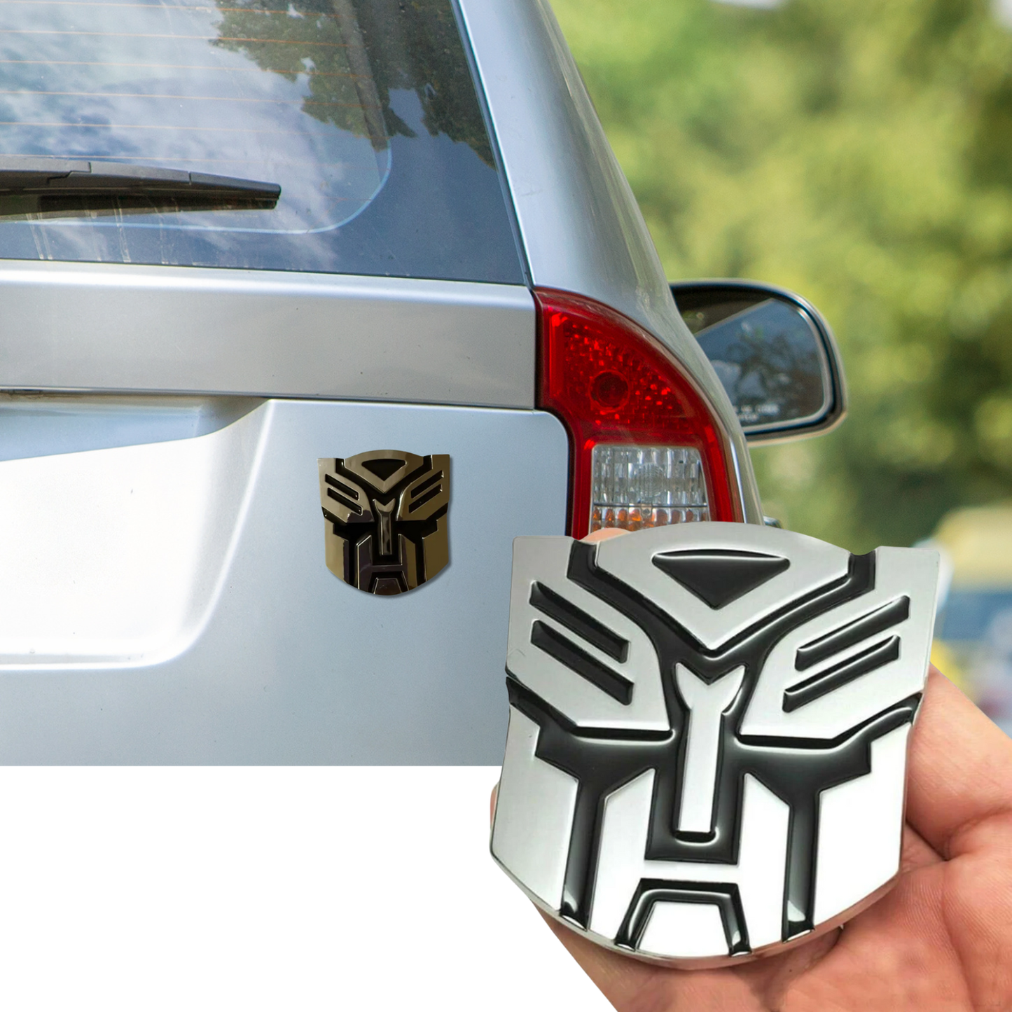 3D Pressed Alloy Car Badge - Transformer Shape