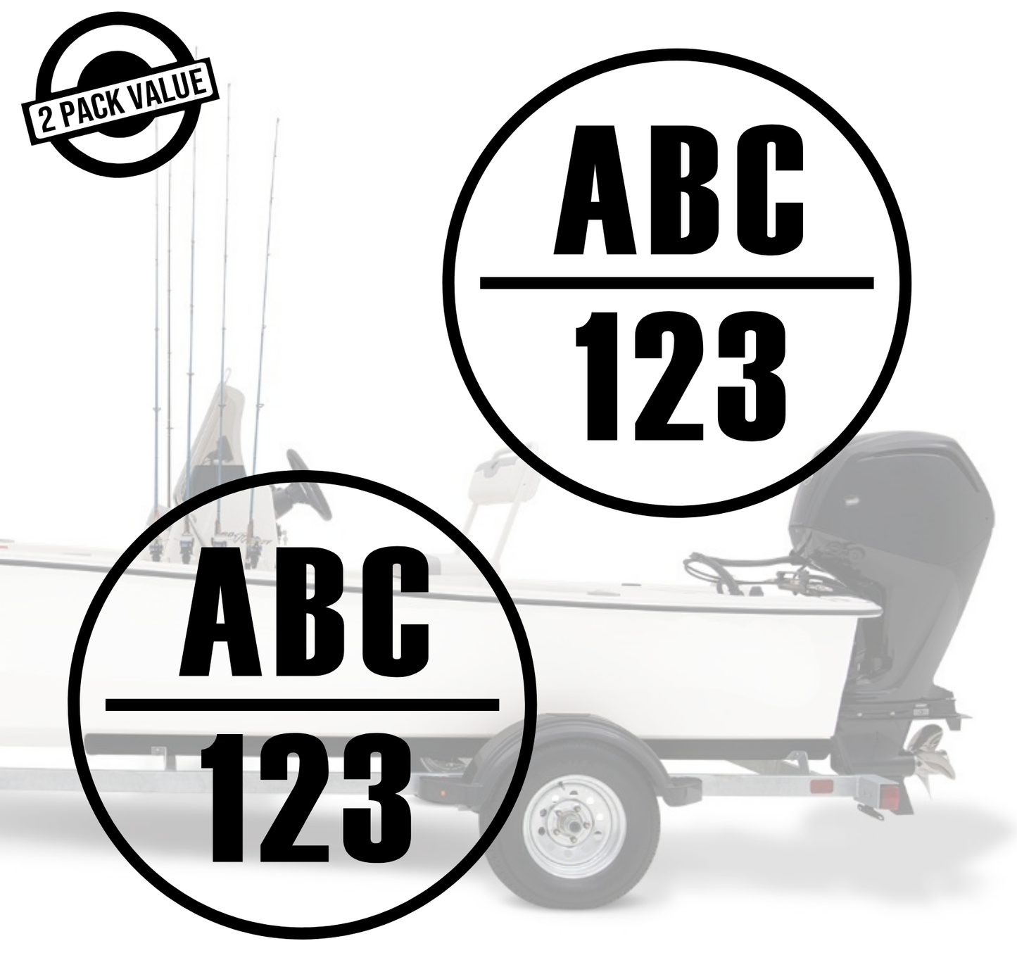 Round Boat Registration Number - Twin Set