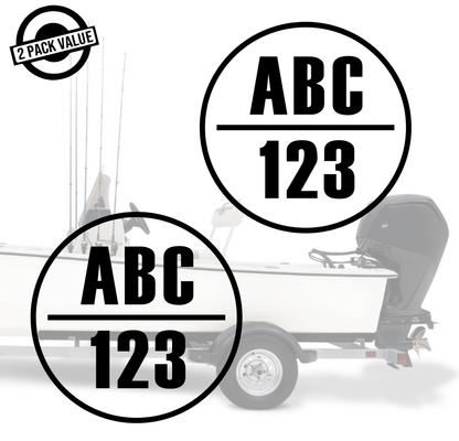 Round Boat Registration Number - Twin Set