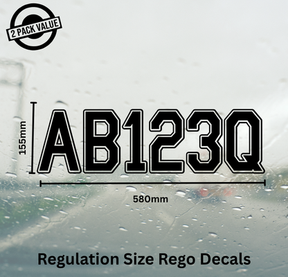 Boat Registration Number x2 - 580mm - Single Line - Outline Style 1