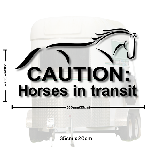 Horses In Transit - Horse Trailer Decal