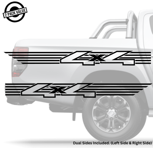 4x4 Stripe Side Decals - Mirrored Twin Pack