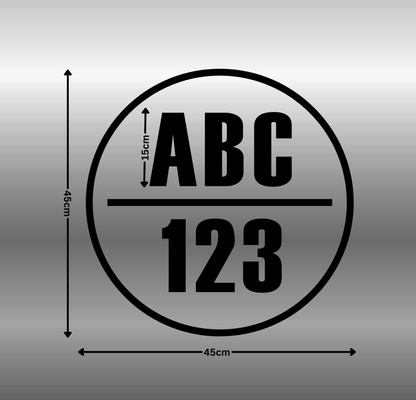 Round Boat Registration Number - Twin Set - Style 1
