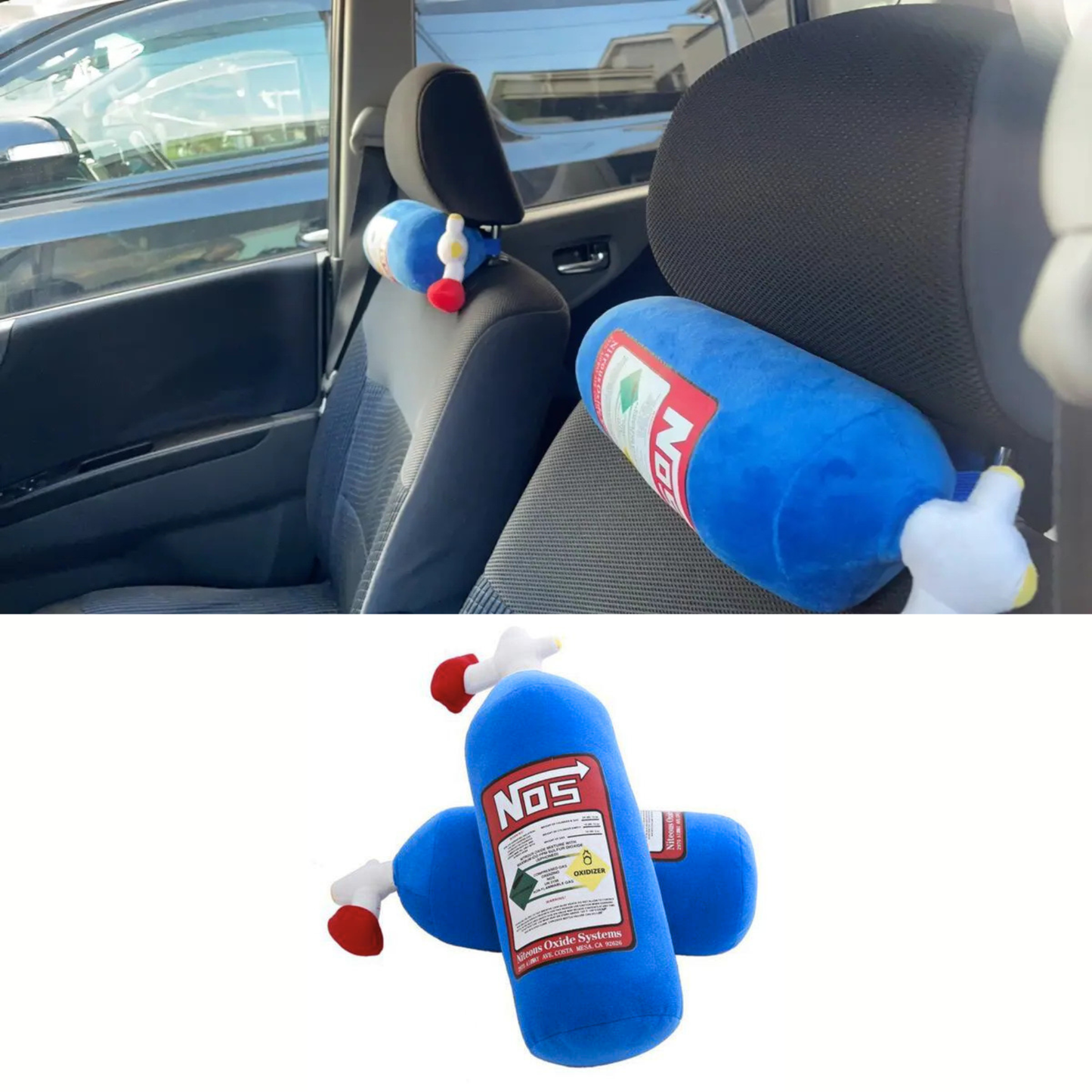 Nitrogen Nos Car Headrest Plushy