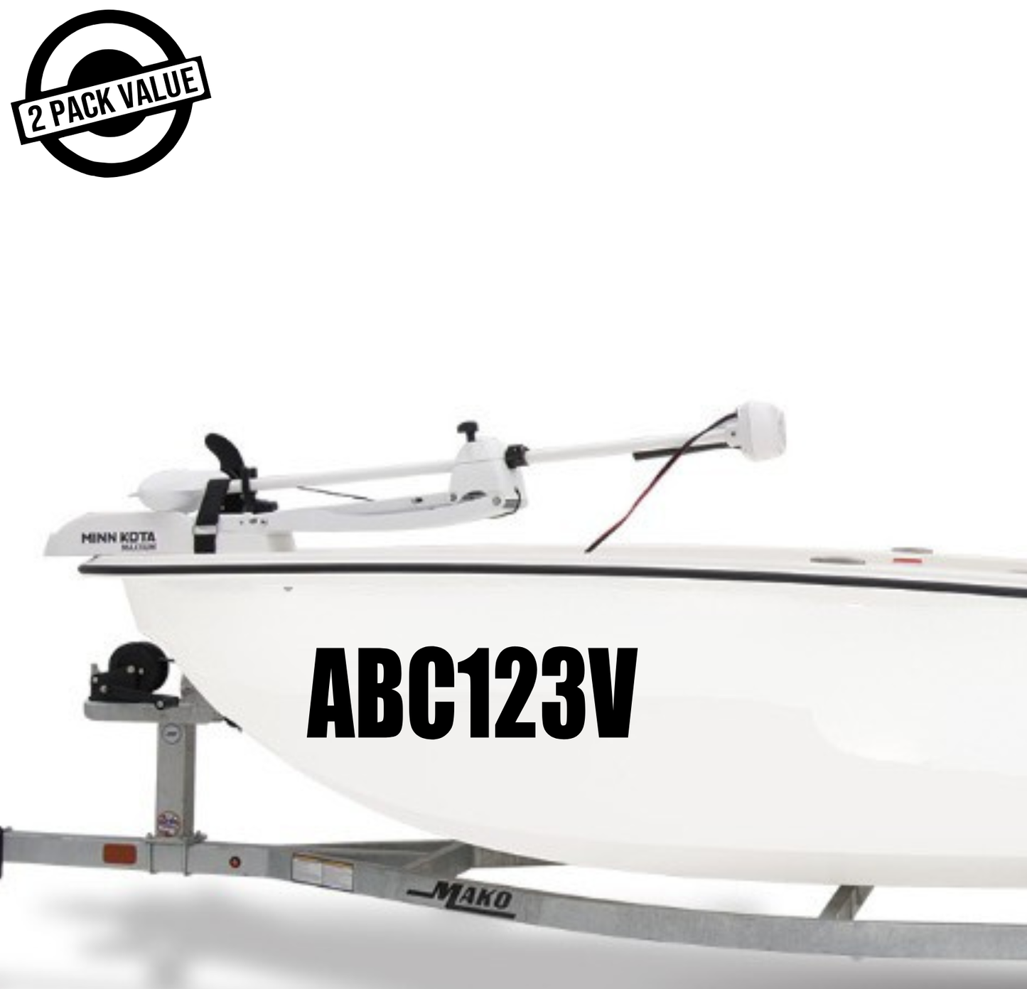 Boat Registration Number x2 - 500mm - Single Line - Style 1