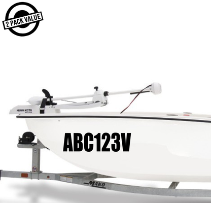 Boat Registration Number x2 - 500mm - Single Line - Style 1