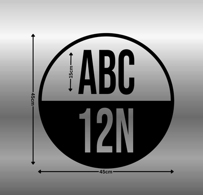 Round Half Style Boat Registration Number - Twin Set