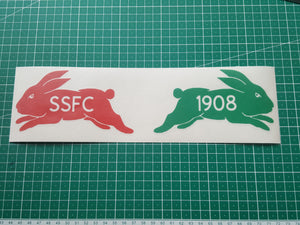 South  Sydney Rabbitohs car stickers SSFC 1908 Car Decals with Afterpay. Sth Sydney bunnies
