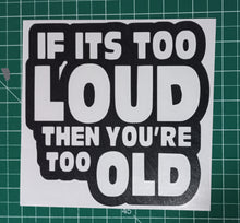 If It's Too Loud Then Your Too Old